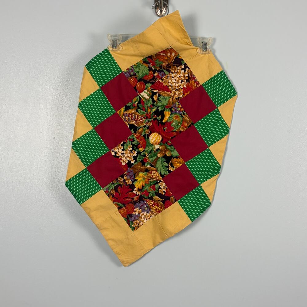 Vintage Harvest Patchwork Table Topper Fall Decor Buffet Console Cottagecore